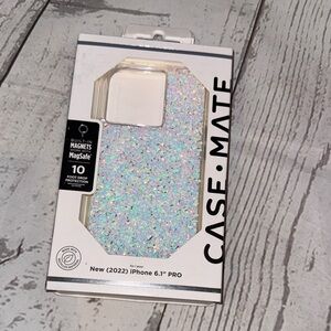 case-mate Iridescent Glitter Phone Case Holographic White iPhone 14 Pro MagSafe